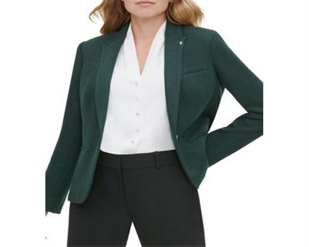 Jaqueta feminina Tommy Hilfiger de manga comprida com botões French Terry, verde, tamanho 12