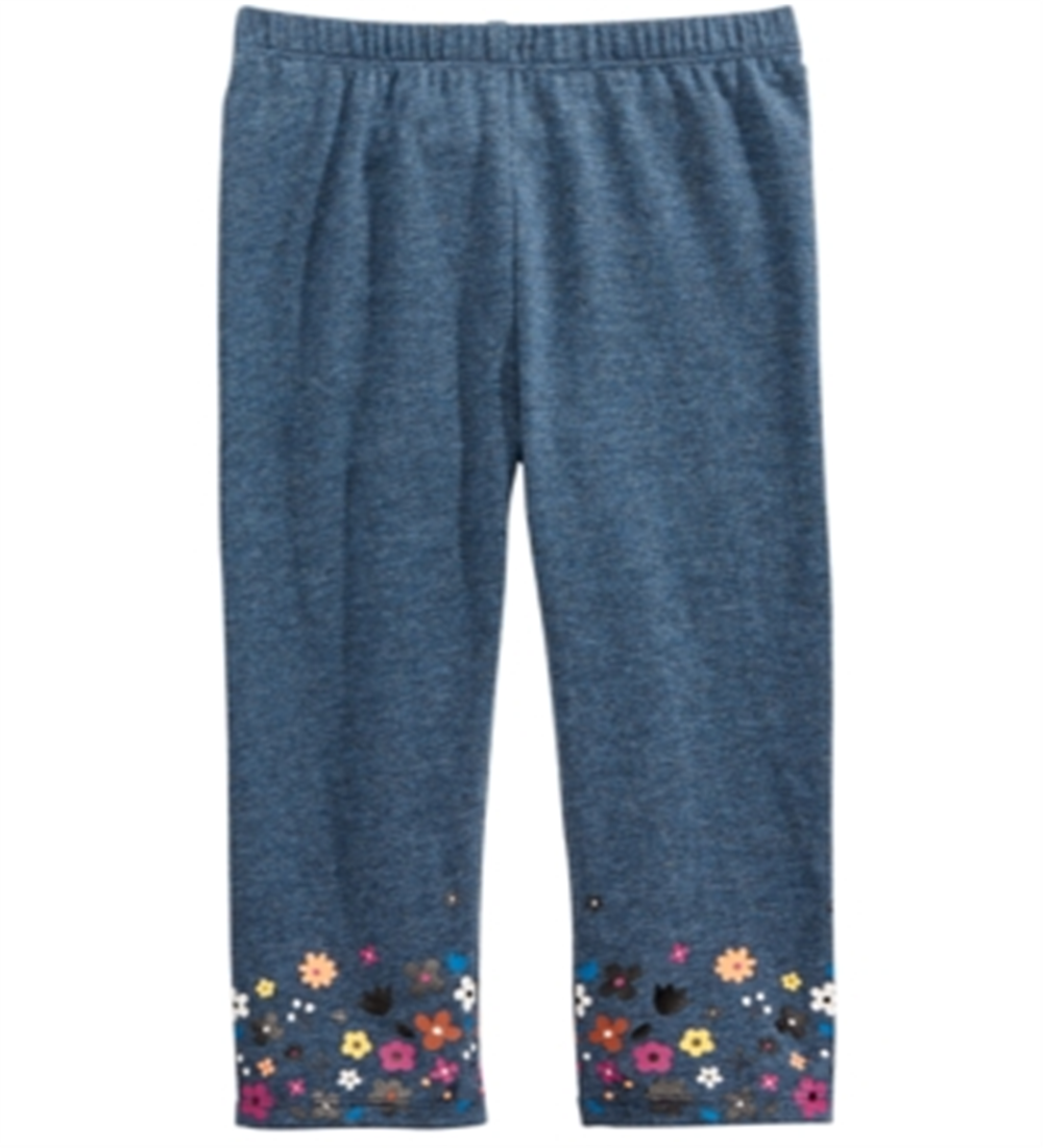 Leggings com estampa floral para meninas First Impressions, azul, tamanho 4 T