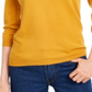 Suéter feminino Maison Jules com gola redonda e manga 3/4, amarelo, tamanho P