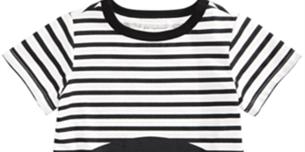 Camiseta listrada de algodão para bebês First Impressions, branca, tamanho 6 a 9 meses