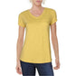 Camiseta feminina com bolso e decote em V, tamanho pequeno, amarelo, tamanho extragrande, da Style &amp; Co
