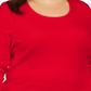 Karen Scott Blusa feminina plus size de algodão manga comprida vermelha tamanho GG