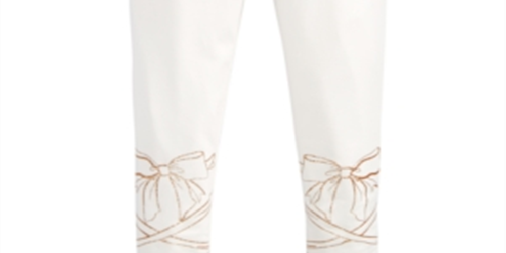 Leggings com laços para meninas Epic Threads, tamanho 5, branca