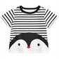 Camiseta listrada de algodão para bebê First Impressions, branca, tamanho 3-6 meses