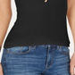 Regata feminina com acabamento em renda Style &amp; Co, preta, tamanho pequeno M