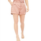 Shorts de cetim com cinto feminino Bar III rosa tamanho 4