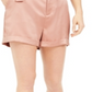 Shorts de cetim com cinto feminino Bar III rosa tamanho 4