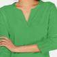 Camiseta feminina Charter Club Supima Cotton com decote dividido, verde, tamanho P