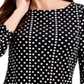Camiseta feminina Charter Club Supima Cotton Dot Print, preta, tamanho GG
