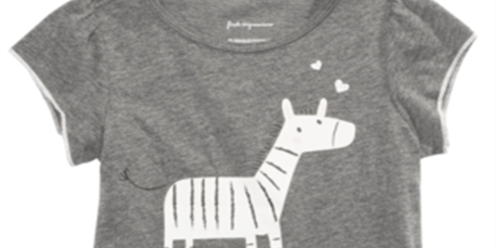 Blusa com babados e estampa de zebra First Impressions para bebês meninas, cinza, tamanho 3-6 M