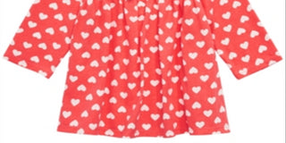 Túnica infantil com estampa de coração para meninas First Impressions, laranja, tamanho 4 T