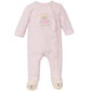 Macacão com pés de urso Little Me Baby Girl's Sweet Bear Footsuit Rosa Tamanho 9 M