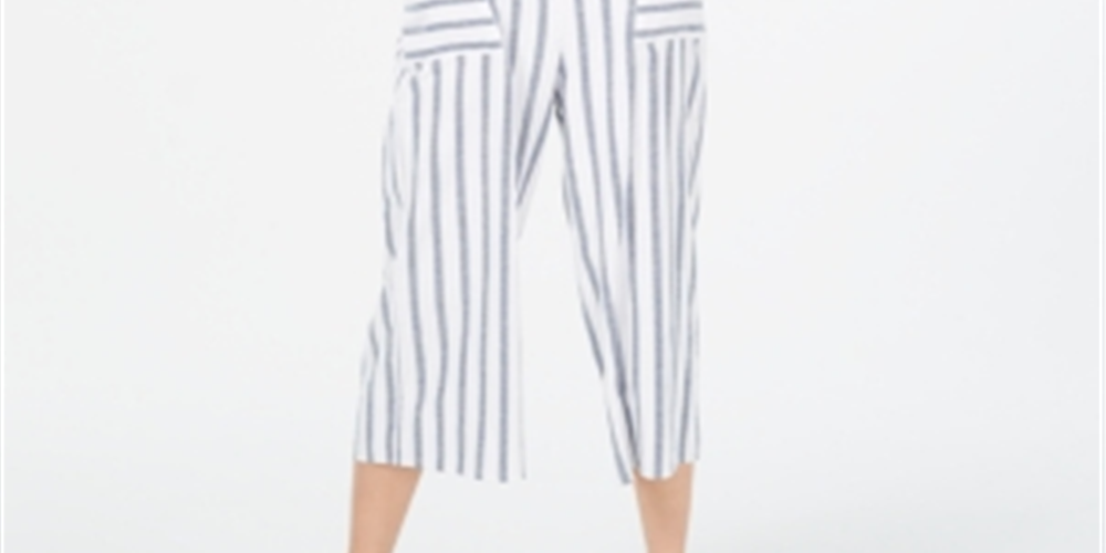 Macacão curto listrado feminino Monteau - branco tamanho pequeno GG