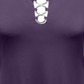 JM Collection Top feminino com bainha em formato de lenço e anel, roxo, tamanho GG