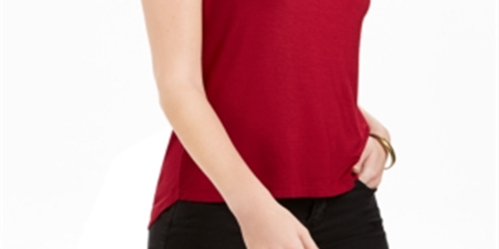 Blusa feminina NY Collection com mangas abotoadas, vermelha, tamanho pequeno GG