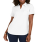 Camisa polo feminina Karen Scott de algodão, branca, tamanho XS