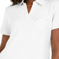 Camisa polo feminina Karen Scott de algodão, branca, tamanho XS