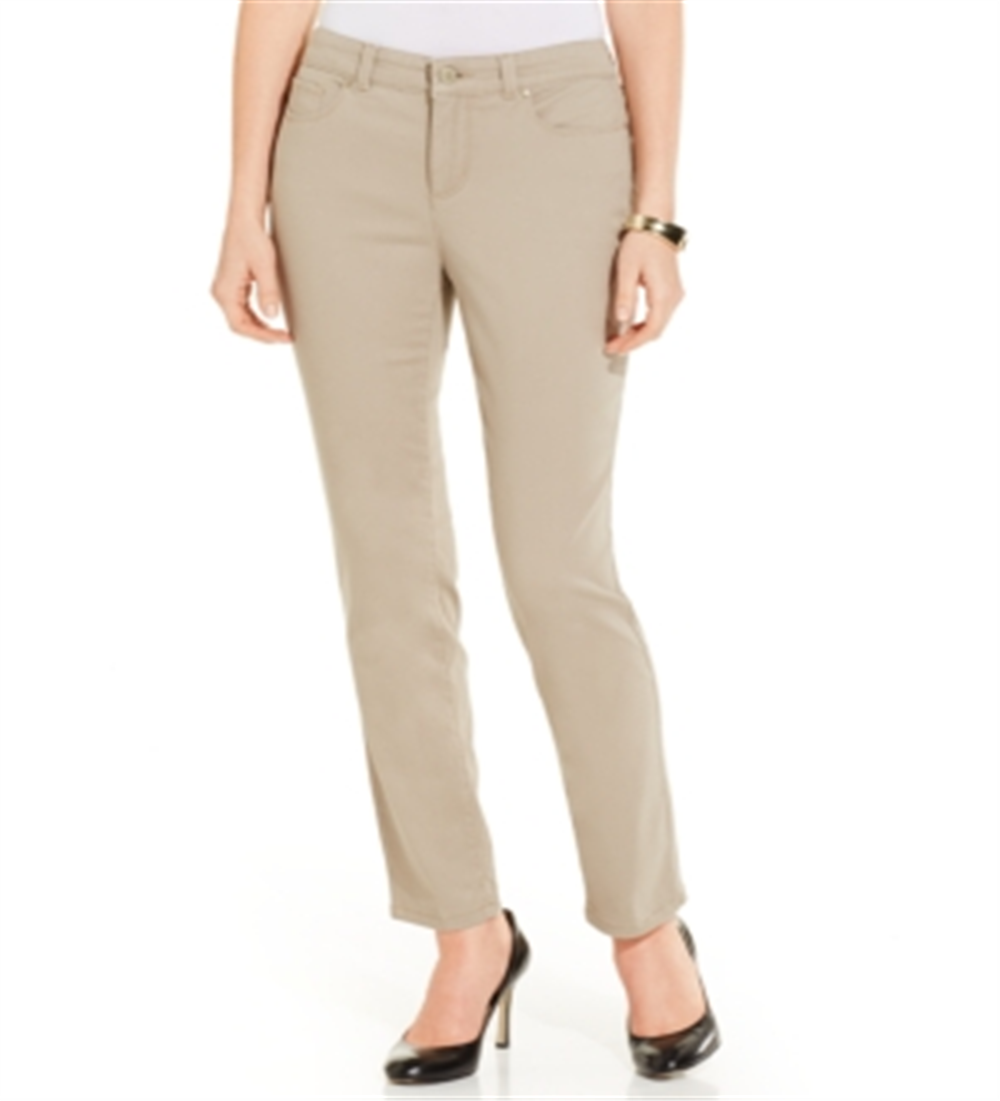 Calça jeans skinny feminina Charter Club Bristol, marrom, tamanho 14 P