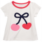 Camiseta infantil First Impressions Baby Girl Algodão Cereja Branca Tamanho 12 M