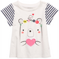 Camiseta de algodão com estampa de urso First Impressions para bebê menina, branca, tamanho 6-9 M