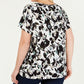 Camiseta feminina Tommy Hilfiger Oasis Floral Ladder Accent, preta, tamanho 2XL
