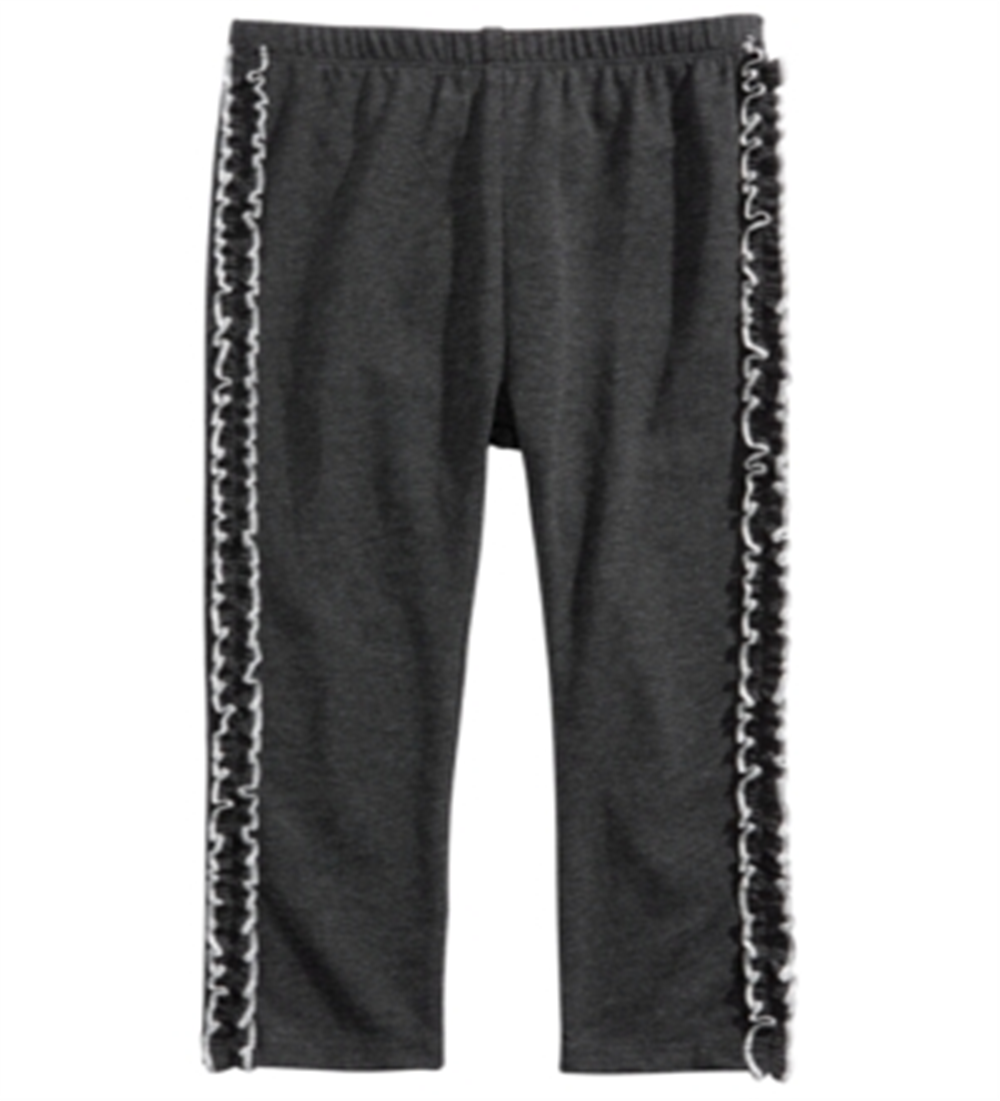 Leggings com babados laterais para meninas First Impressions, cinza, tamanho 2T