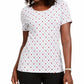 Camiseta feminina Karen Scott com estampa de gola redonda, cinza, tamanho M