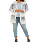 Cardigan feminino listrado com textura estilo &amp; co, azul, tamanho 0X