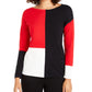 Blusa Alfani Feminina Ombro Caído Colorblock Vermelha Tamanho Pequeno G