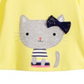 Camiseta estampada com gato First Impressions para bebê menina, amarela, tamanho 12 M