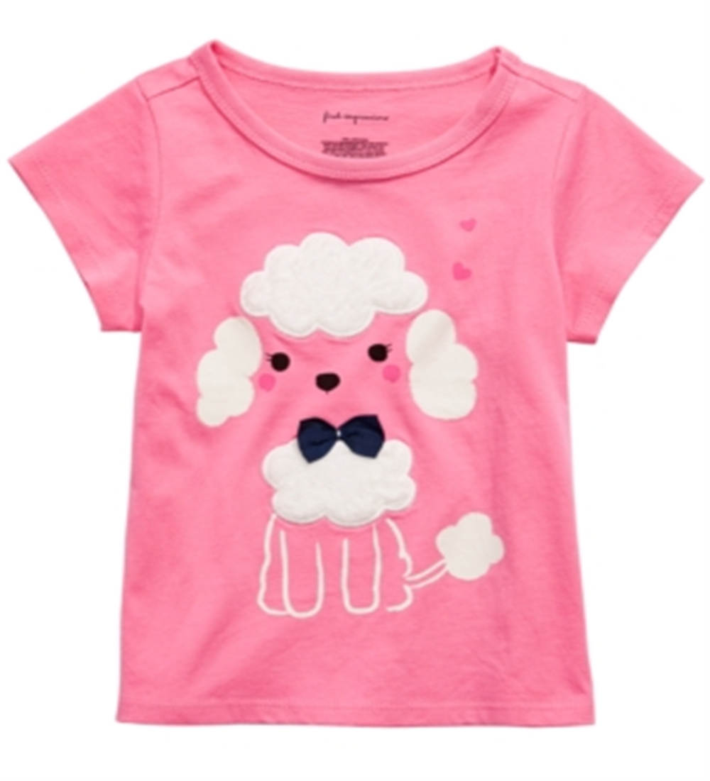 Camiseta infantil First Impressions com estampa de poodle e acabamento em lã sintética Sherpa, tamanho 3 a 6 meses