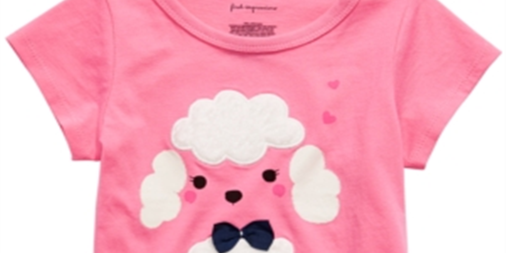Camiseta infantil First Impressions com estampa de poodle e acabamento em lã sintética Sherpa, tamanho 3 a 6 meses