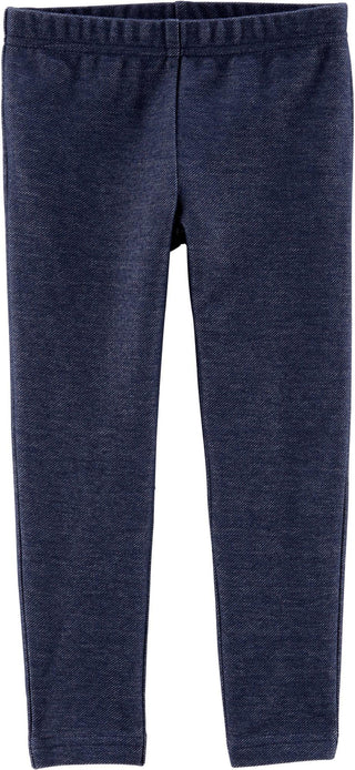 Leggings Carter's Infantil para Meninas, em Malha Elástica Essencial, Azul, Tamanho 5, T