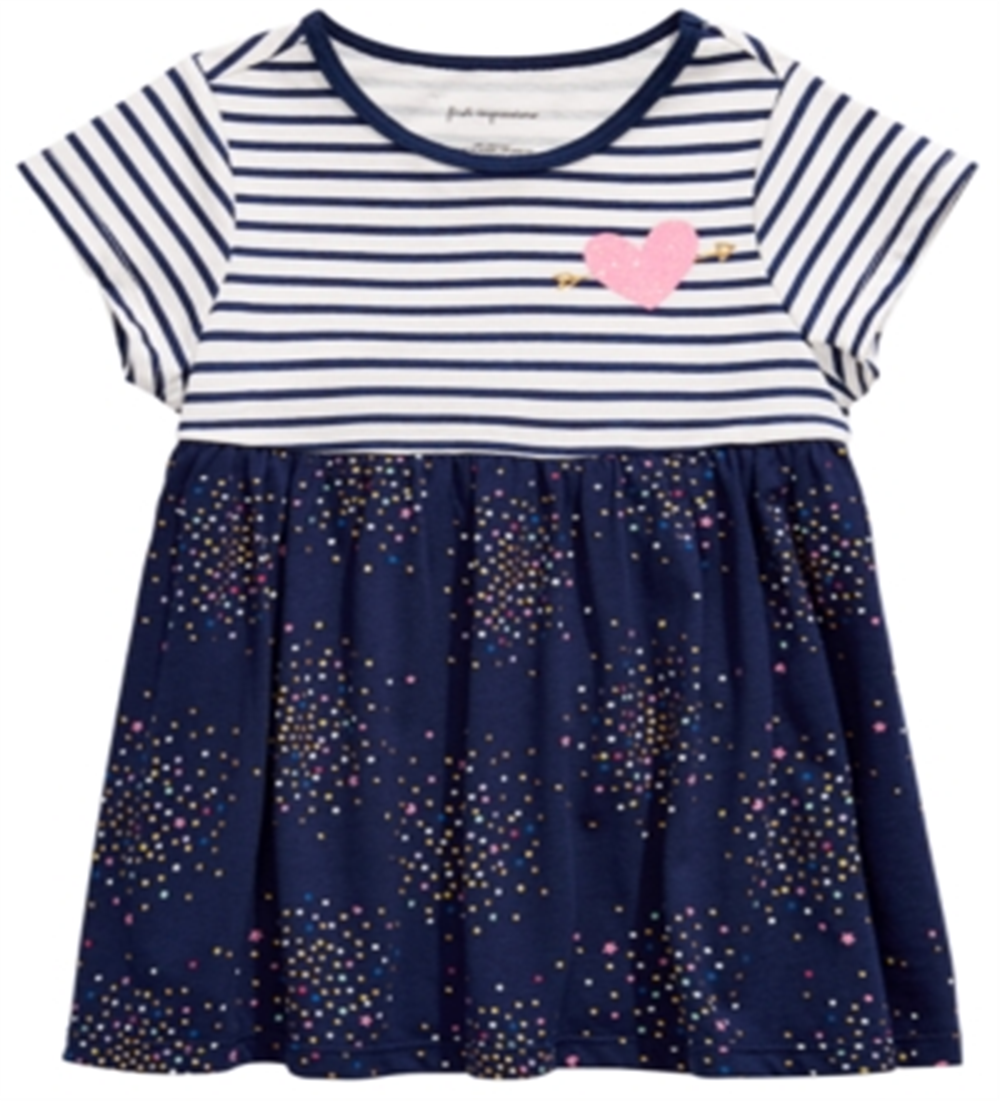 Túnica de algodão listrada com estampa de confete First Impressions para bebês meninas, tamanho 6 a 9 meses