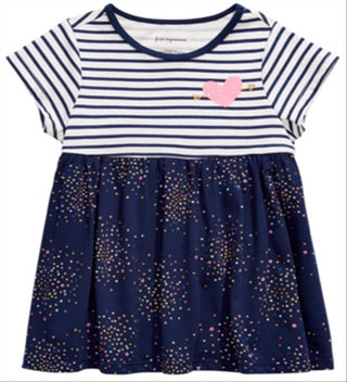 Túnica de algodão listrada com estampa de confete First Impressions para bebês meninas, tamanho 6 a 9 meses