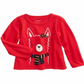 Camiseta de algodão com estampa de lhama First Impressions para meninas, tamanho 2T, vermelha