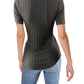 Camiseta feminina listrada Escape Knit da Free People, preta, tamanho XS