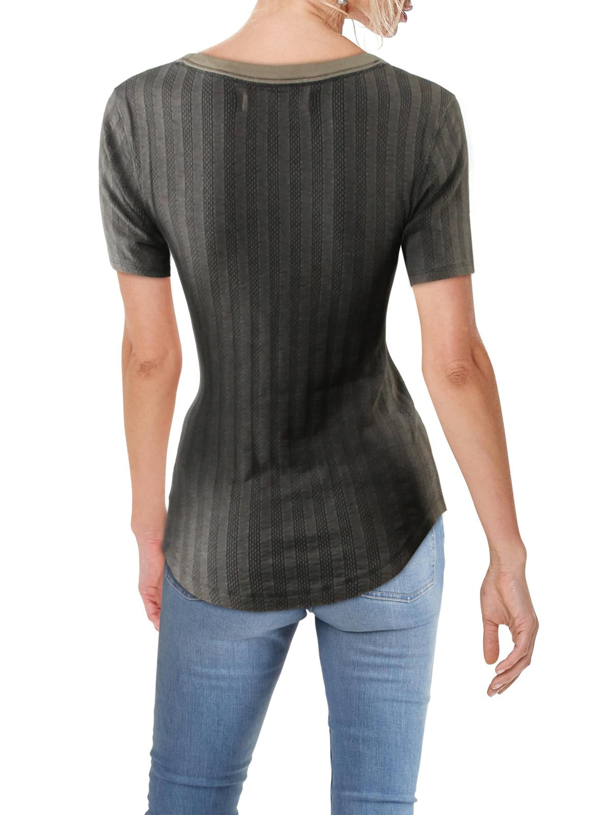 Camiseta feminina listrada Escape Knit da Free People, preta, tamanho XS