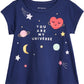 Camiseta de algodão estampada First Impressions Baby Girl's Universe, azul, tamanho 3-6 meses