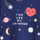 Camiseta de algodão estampada First Impressions Baby Girl's Universe, azul, tamanho 3-6 meses