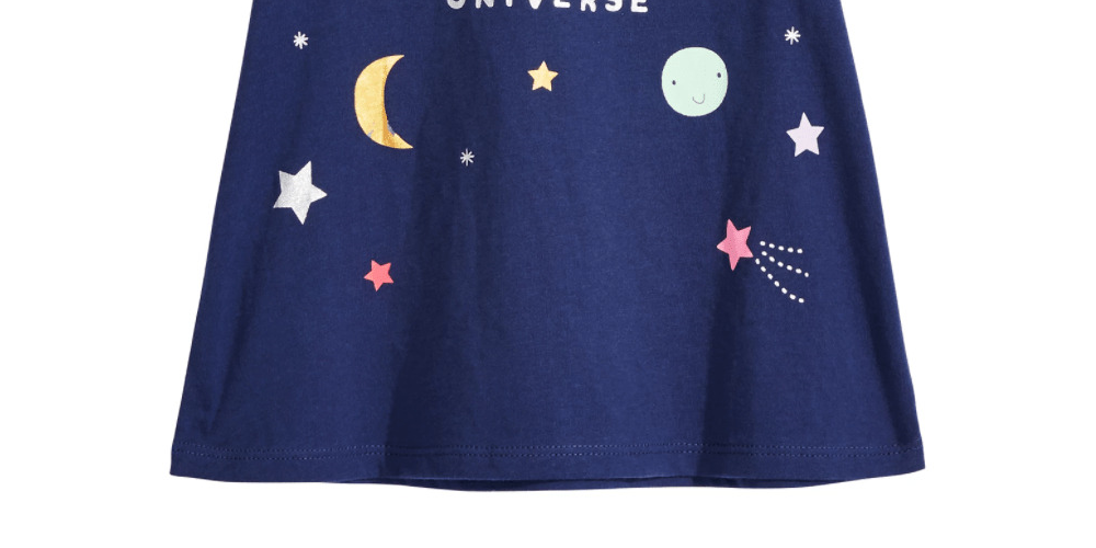 Camiseta de algodão estampada First Impressions Baby Girl's Universe, azul, tamanho 3-6 meses