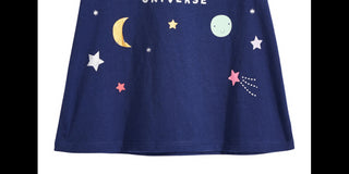 Camiseta de algodão estampada First Impressions Baby Girl's Universe, azul, tamanho 3-6 meses