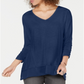Top de chiffon feminino Style &amp; Co, azul, tamanho pequeno, L