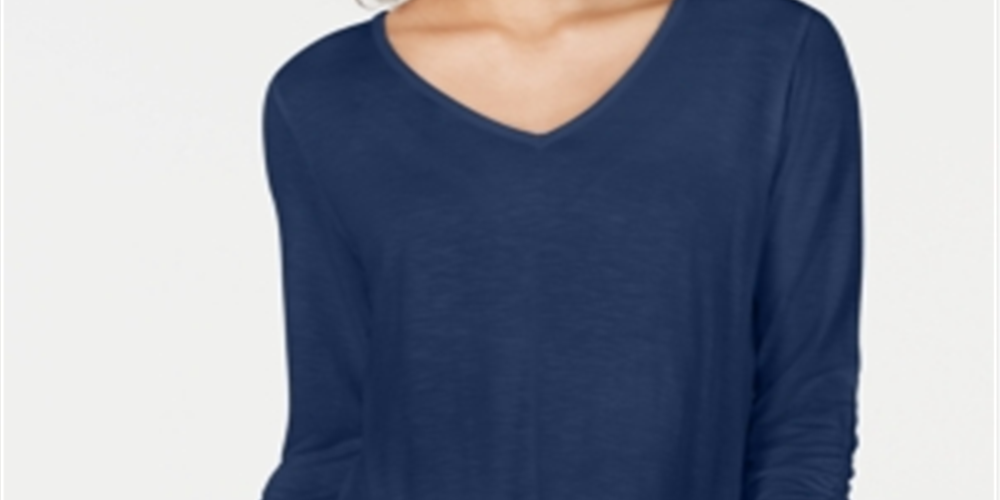 Top de chiffon feminino Style &amp; Co, azul, tamanho pequeno, L