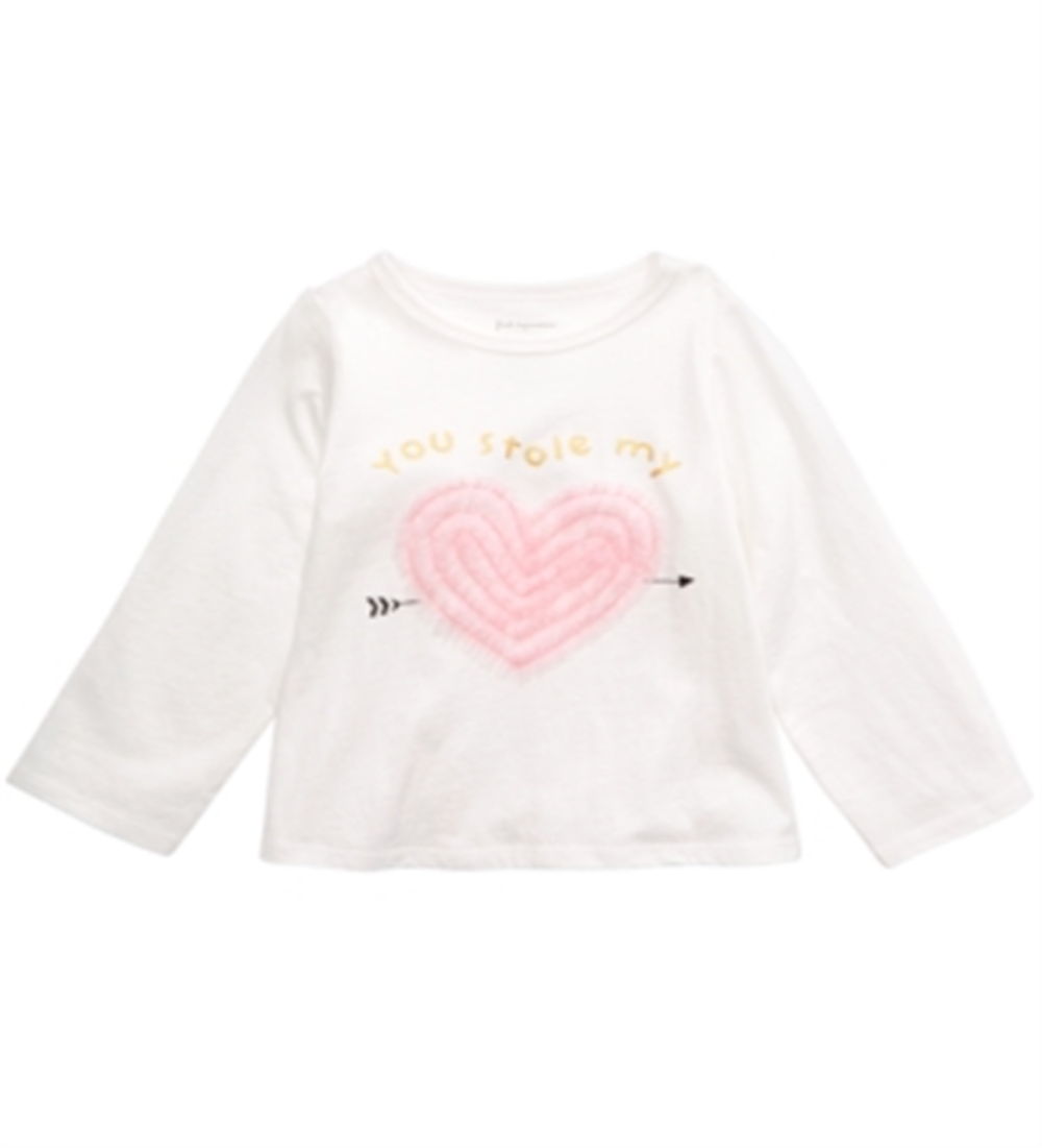Camiseta infantil First Impressions Baby Girl You Stole My Heart, branca, tamanho 18 meses