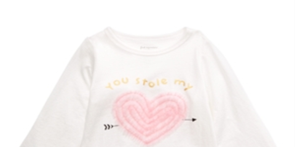 Camiseta infantil First Impressions Baby Girl You Stole My Heart, branca, tamanho 18 meses