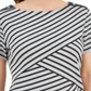 Blusa listrada assimétrica feminina Karen Scott, cinza, tamanho pequeno