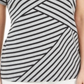 Blusa listrada assimétrica feminina Karen Scott, cinza, tamanho pequeno