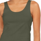 Regata feminina de algodão estilo &amp; co, verde, tamanho XS