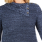 Suéter de malha feminino com gola envelope e bolso canguru Style &amp; Co, azul, tamanho GG